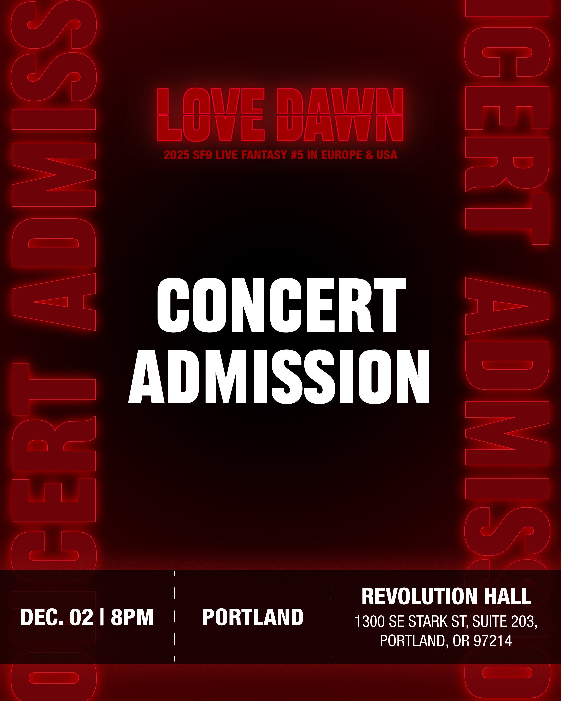 .doc TOUR ’09 Carnival of Ⅲ ward Live&Do SF9 - PORTLAND - CONCERT ADMISSION – Kpop Tickets