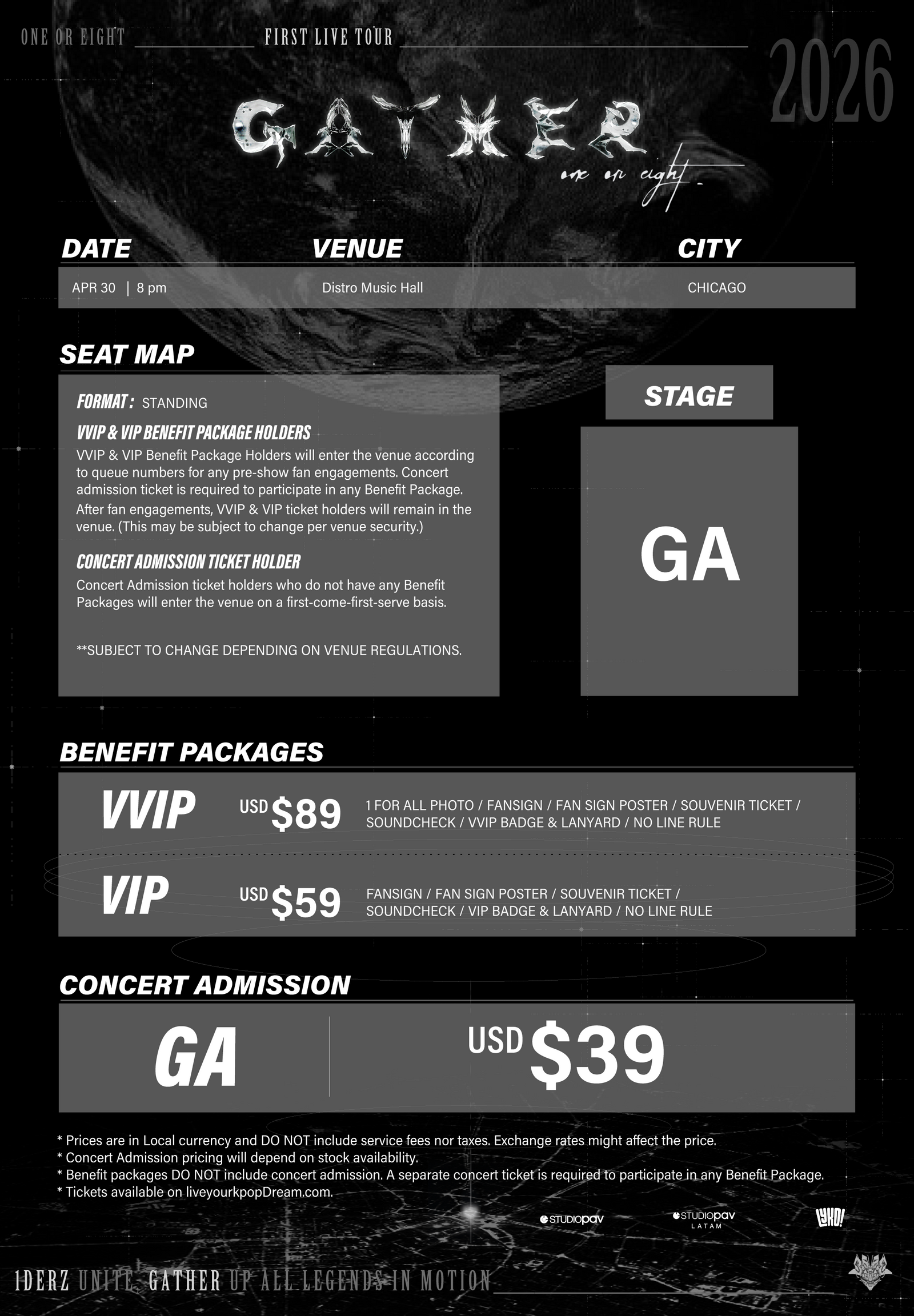 ONE OR EIGHT 2026 - CHICAGO - VVIP BENEFIT PACKAGE – Kpop Tickets