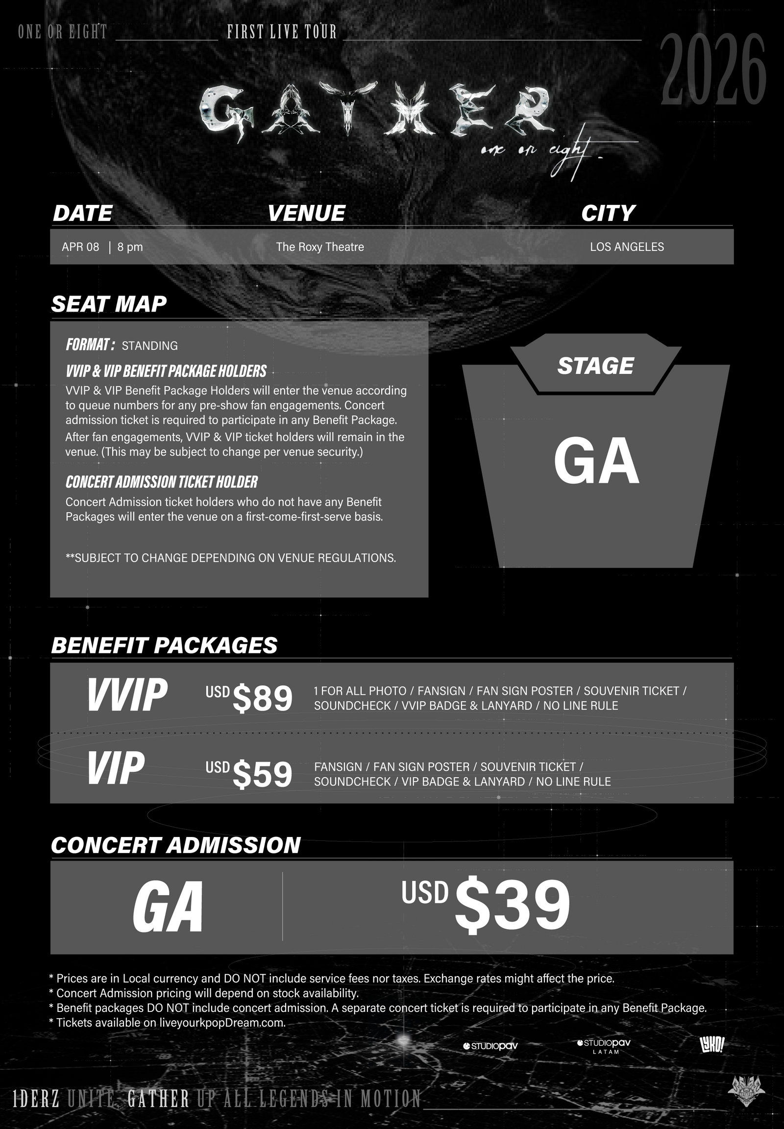 ONE OR EIGHT 2026 - LOS ANGELES - VIP BENEFIT PACKAGE – Kpop Tickets