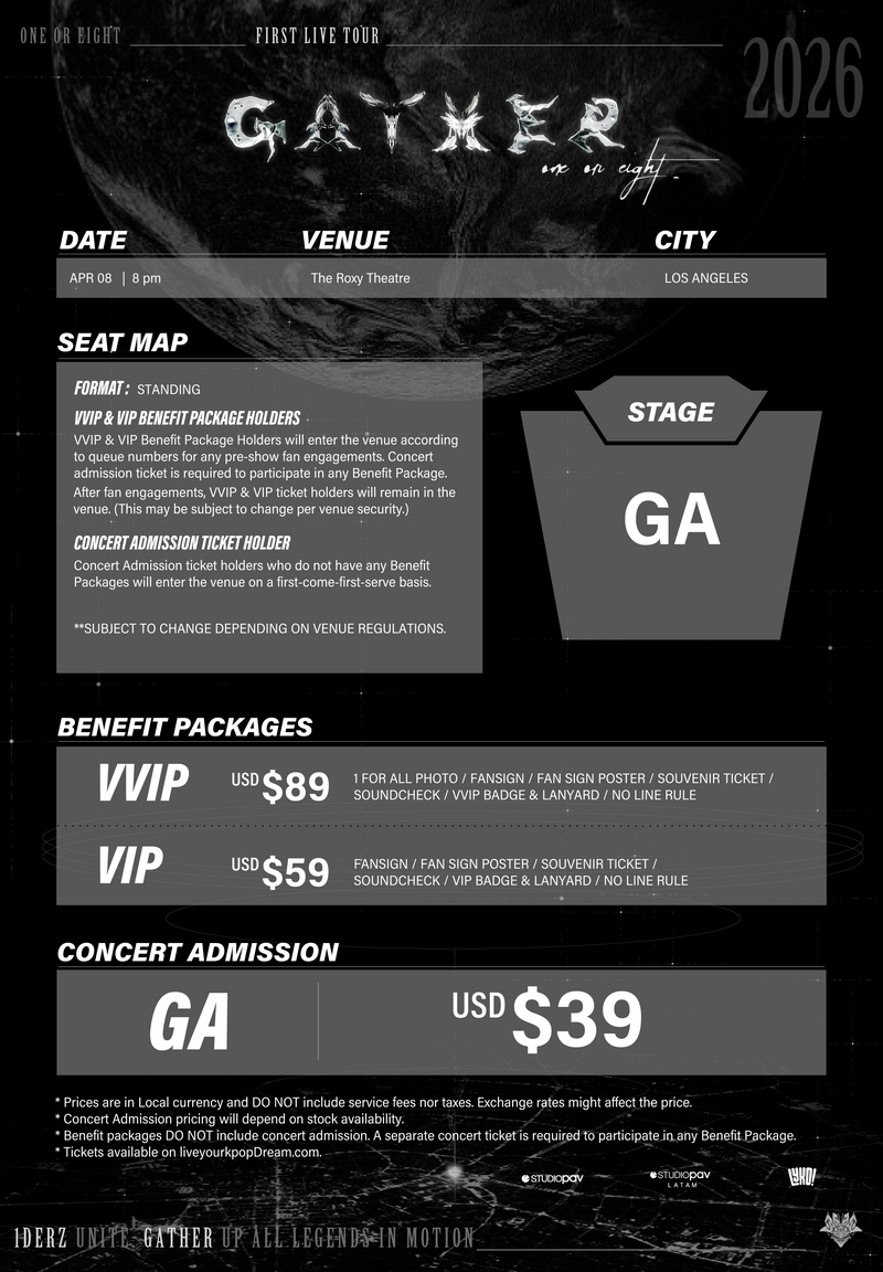 ONE OR EIGHT 2026 - LOS ANGELES - VVIP BENEFIT PACKAGE – Kpop Tickets