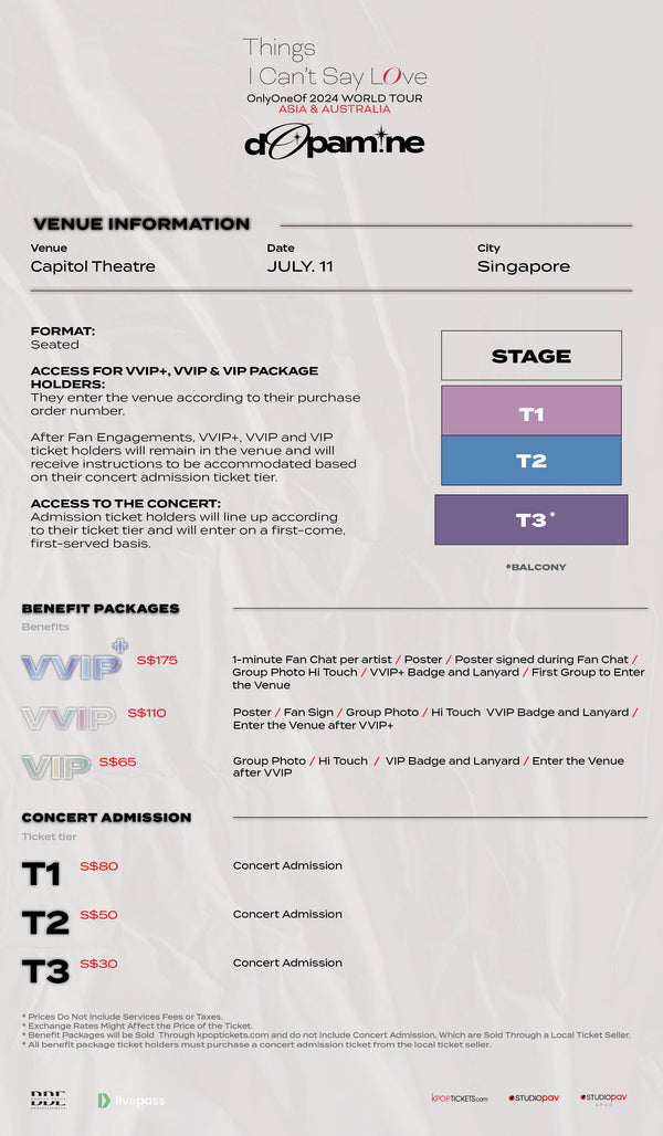 ONLYONEOF - SINGAPORE - VVIP BENEFIT PACKAGE
