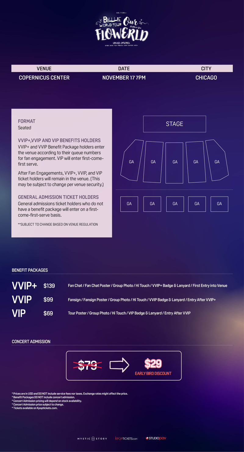 BILLLIE - CHICAGO - VVIP BENEFIT PACKAGE