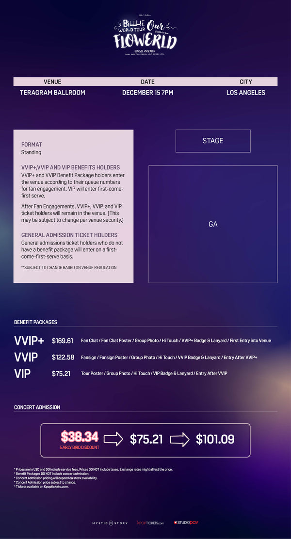 BILLLIE - LOS ANGELES - VVIP+ BENEFIT PACKAGE