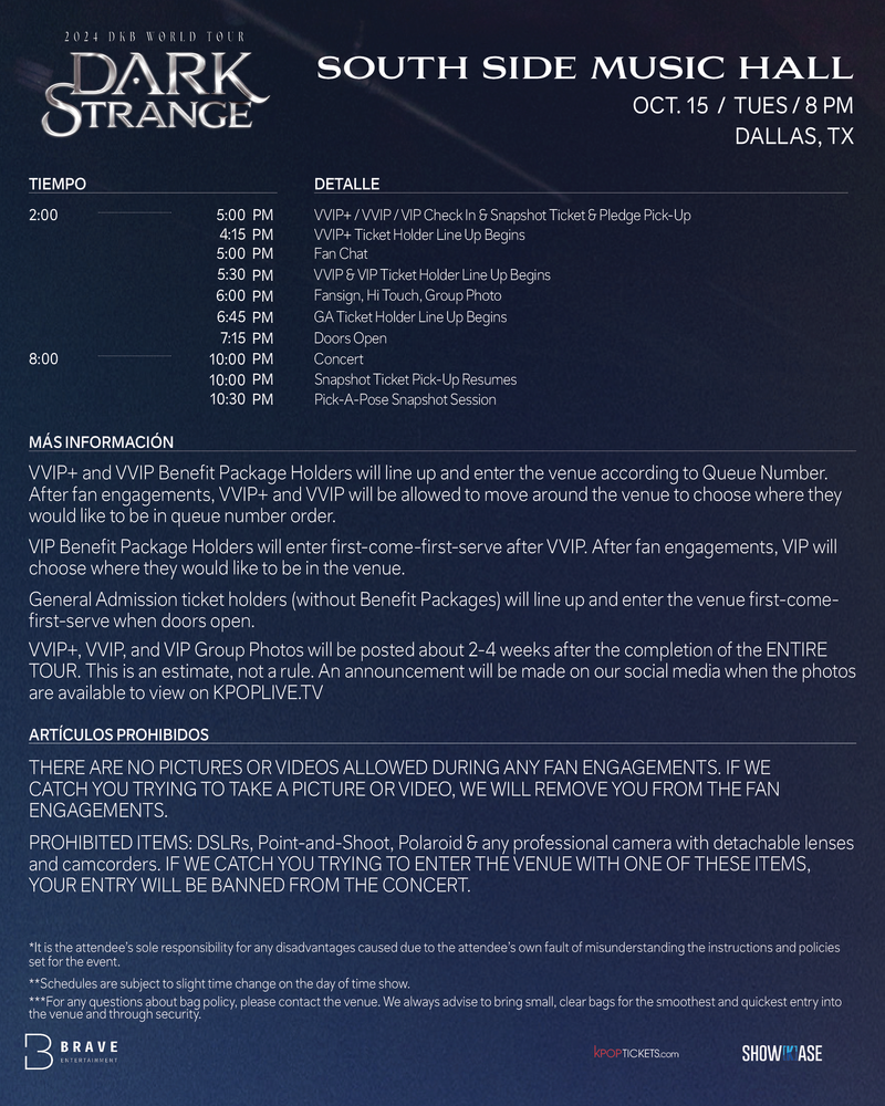 DKB - DALLAS - VIP BENEFIT PACKAGE