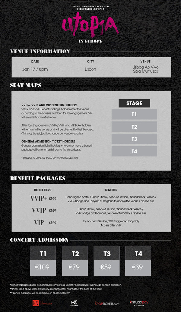 P1HARMONY - LISBON - VVIP+ BENEFIT PACKAGE