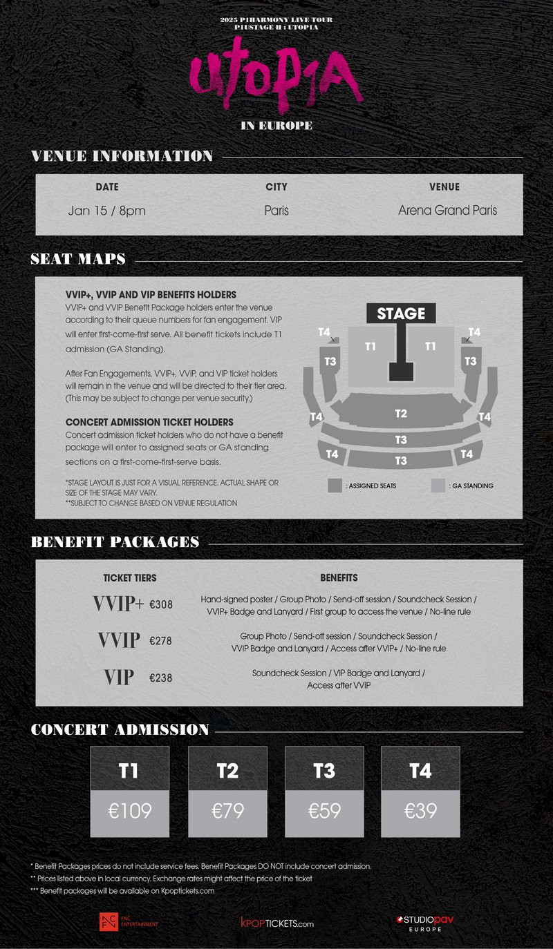 P1HARMONY - PARIS - VVIP BENEFIT PACKAGE (Includes T1 Admission)