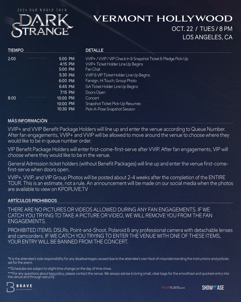 DKB - LOS ANGELES - VIP BENEFIT PACKAGE