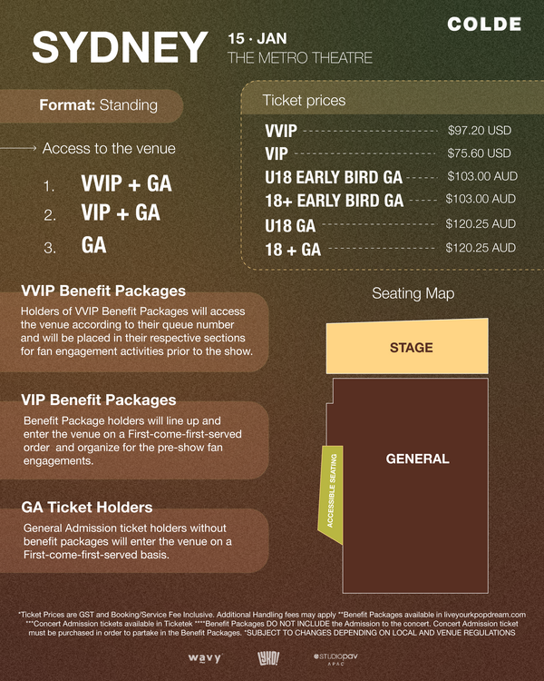COLDE - SYDNEY - VVIP BENEFIT PACKAGE