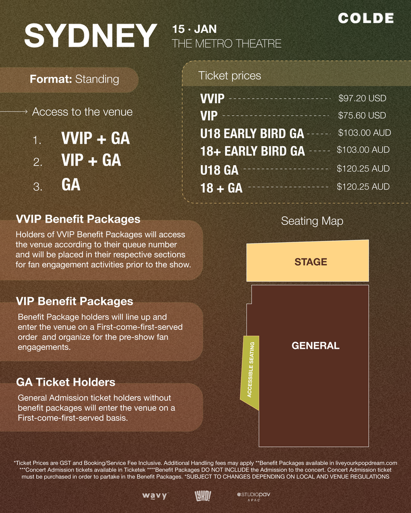 COLDE - SYDNEY - VIP BENEFIT PACKAGE