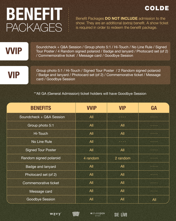 COLDE - TAIPEI - VVIP BENEFIT PACKAGE