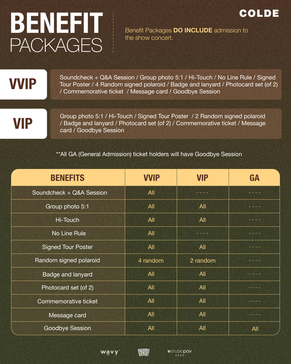 COLDE - YOKOHAMA - VVIP & ADMISSION