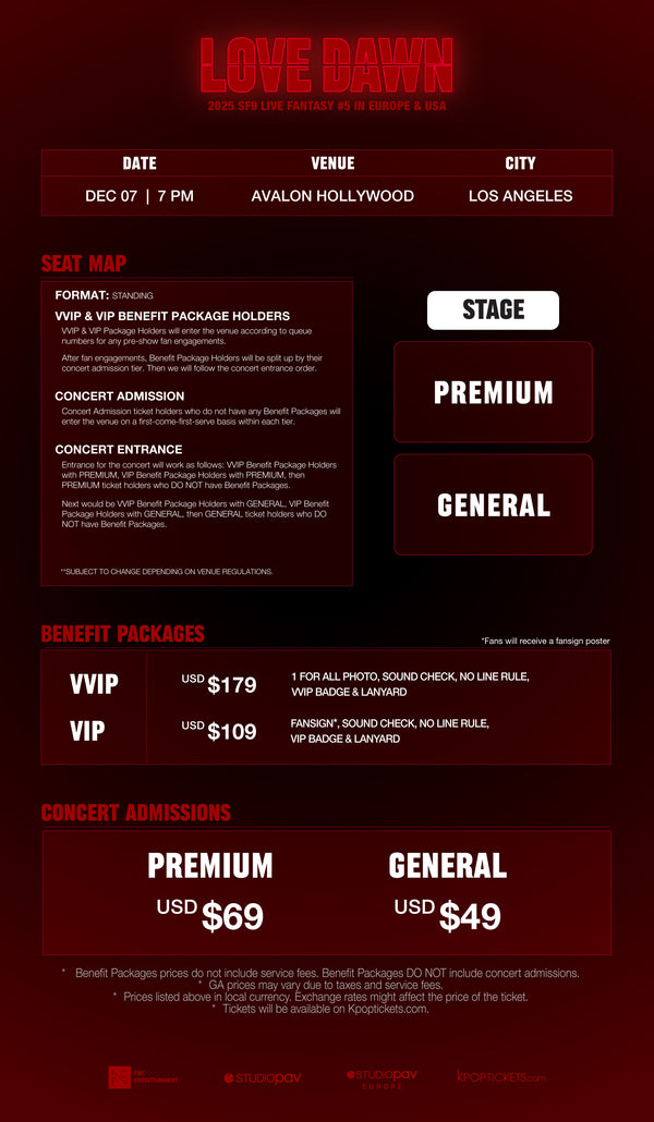 SF9 - LOS ANGELES - VVIP BENEFIT PACKAGE