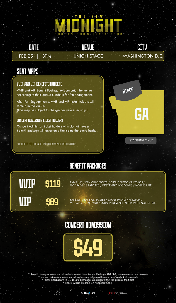 GHOST9 - WASHINGTON D.C. - VIP BENEFIT PACKAGE